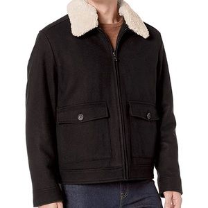 Men’s Calvin Klein Wool Trucker Pea Coat Sherpa